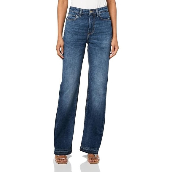 Guess Denim - Guess Women's Eco 80s Straight Leg High Rise Reg Fit Raw Hem Jeans - 28Wx33L NWT